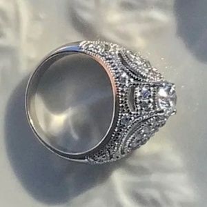 High Mount 925  CZ Sterling Silver Ring